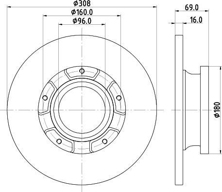 HELLA 8DD 355 126-591 - Тормозной диск autospares.lv