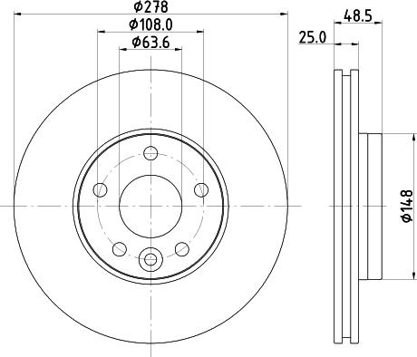 HELLA 8DD 355 126-561 - Тормозной диск autospares.lv