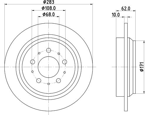 HELLA 8DD 355 126-042 - Тормозной диск autospares.lv