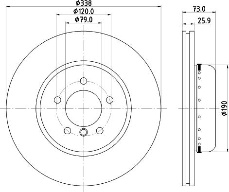 HELLA 8DD 355 120-861 - Тормозной диск autospares.lv