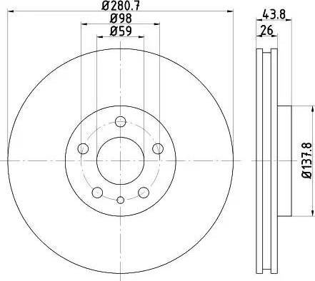 HELLA 8DD 355 120-291 - Тормозной диск autospares.lv