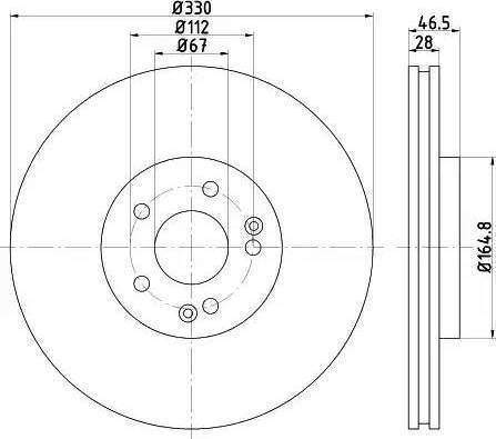 HELLA 8DD 355 118-821 - Тормозной диск autospares.lv