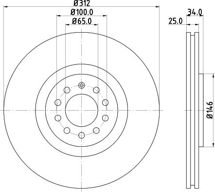 HELLA 8DD 355 123-941 - Тормозной диск autospares.lv