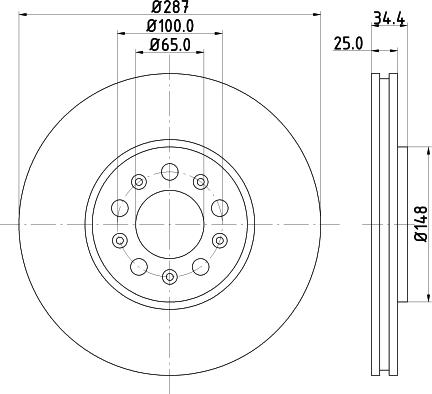 HELLA 8DD 355 123-591 - Тормозной диск autospares.lv