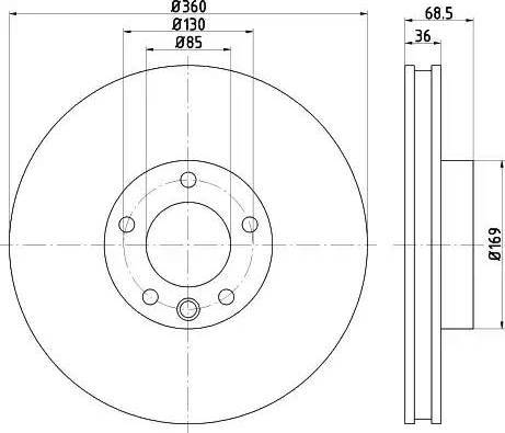 HELLA 8DD 355 123-201 - Тормозной диск autospares.lv