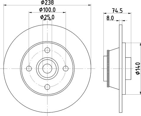 HELLA 8DD 355 123-391 - Тормозной диск autospares.lv