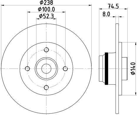 HELLA 8DD 355 123-351 - Тормозной диск autospares.lv