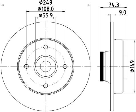 HELLA 8DD 355 123-301 - Тормозной диск autospares.lv