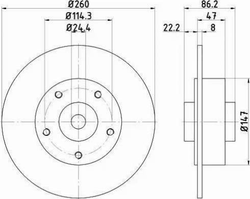 HELLA 8DD 355 120-101 - Тормозной диск autospares.lv