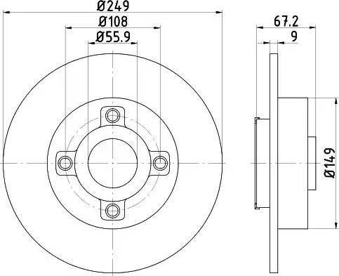 HELLA 8DD 355 111-331 - Тормозной диск autospares.lv