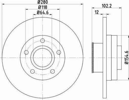 HELLA 8DD 355 113-401 - Тормозной диск autospares.lv