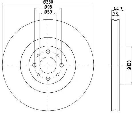 HELLA 8DD 355 122-481 - Тормозной диск autospares.lv