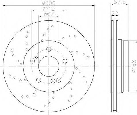 HELLA 8DD 355 122-672 - Тормозной диск autospares.lv