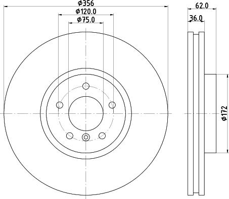 HELLA 8DD 355 122-812 - Тормозной диск autospares.lv