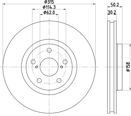 HELLA 8DD 355 122-241 - Тормозной диск autospares.lv