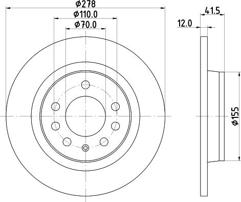 HELLA 8DD 355 122-201 - Тормозной диск autospares.lv