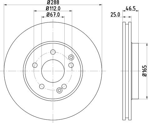 HELLA 8DD 355 127-551 - Тормозной диск autospares.lv