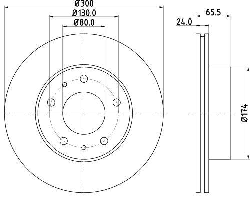 HELLA 8DD 355 127-821 - Тормозной диск autospares.lv