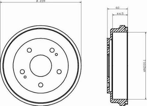 HELLA 8DT 355 300-941 - Тормозной барабан autospares.lv