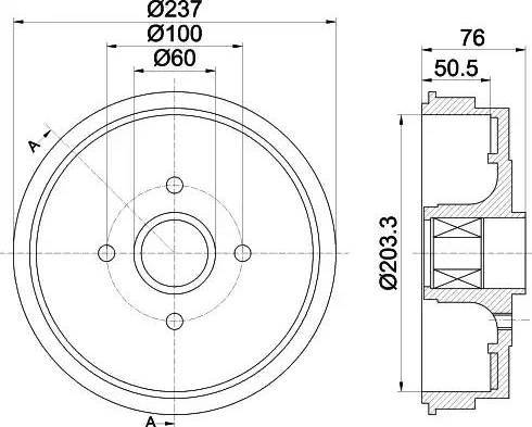 HELLA 8DT 355 300-971 - Тормозной барабан autospares.lv