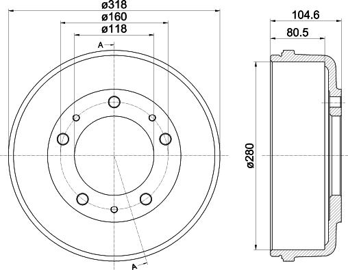 HELLA 8DT 355 300-451 - Тормозной барабан autospares.lv