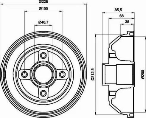 HELLA 8DT 355 300-401 - Тормозной барабан autospares.lv