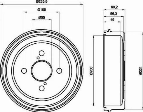 HELLA 8DT 355 300-511 - Тормозной барабан autospares.lv