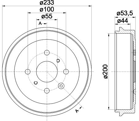 HELLA 8DT 355 300-581 - Тормозной барабан autospares.lv