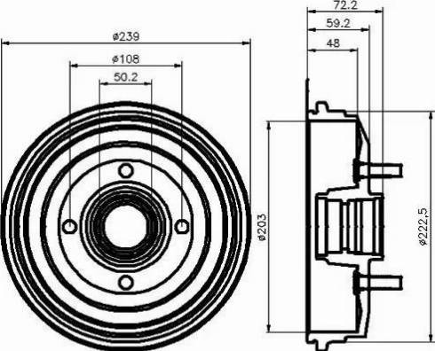 HELLA 8DT 355 300-191 - Тормозной барабан autospares.lv