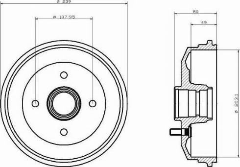 HELLA 8DT 355 300-171 - Тормозной барабан autospares.lv