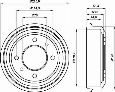 HELLA 8DT 355 300-861 - Тормозной барабан autospares.lv