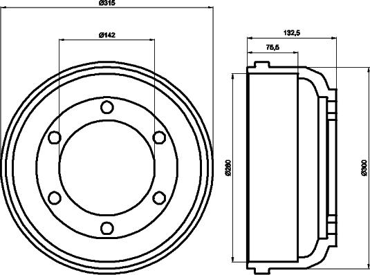 HELLA 8DT 355 300-211 - Тормозной барабан autospares.lv