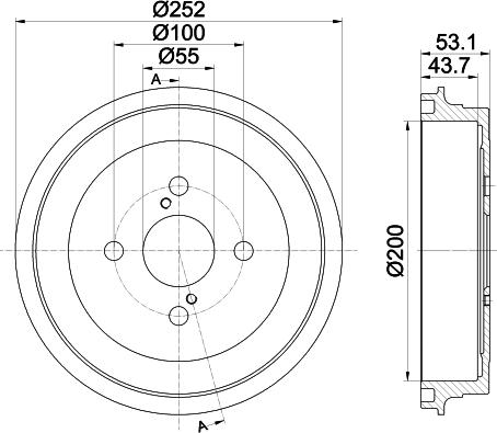 HELLA 8DT 355 301-901 - Тормозной барабан autospares.lv