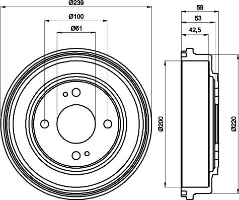 HELLA 8DT 355 301-981 - Тормозной барабан autospares.lv