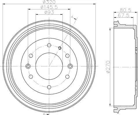 HELLA 8DT 355 301-051 - Тормозной барабан autospares.lv