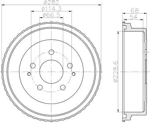 HELLA 8DT 355 301-131 - Тормозной барабан autospares.lv