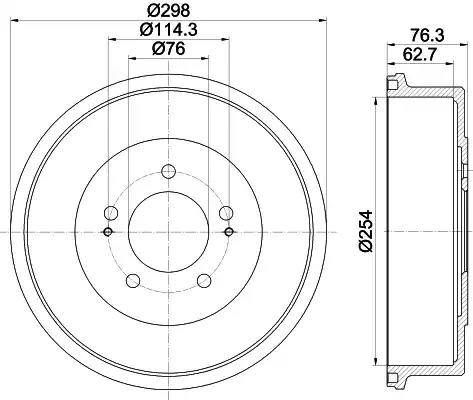 HELLA 8DT 355 301-861 - Тормозной барабан autospares.lv