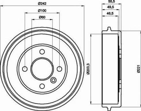 HELLA 8DT 355 301-341 - Тормозной барабан autospares.lv