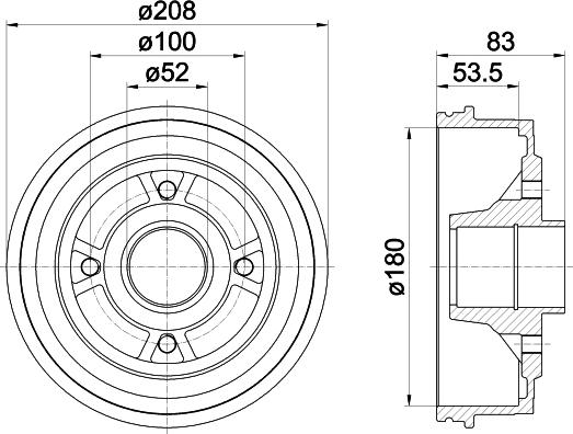 HELLA 8DT 355 301-261 - Тормозной барабан autospares.lv