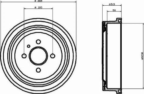 HELLA 8DT 355 301-201 - Тормозной барабан autospares.lv