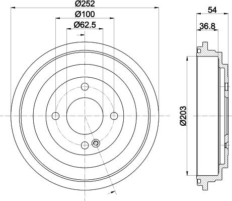 HELLA 8DT 355 303-301 - Тормозной барабан autospares.lv