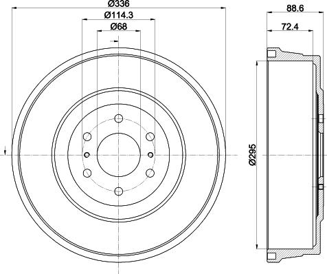 HELLA 8DT 355 303-331 - Тормозной барабан autospares.lv