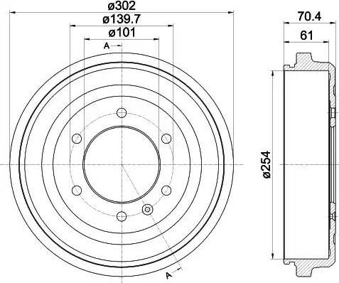 HELLA 8DT 355 302-991 - Тормозной барабан autospares.lv