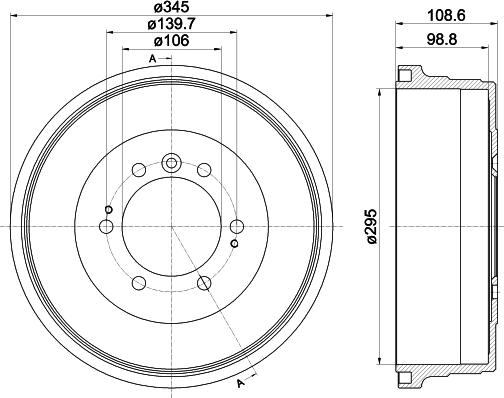 HELLA 8DT 355 302-921 - Тормозной барабан autospares.lv