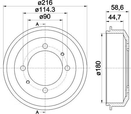 HELLA 8DT 355 302-461 - Тормозной барабан autospares.lv