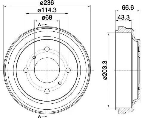 HELLA 8DT 355 302-531 - Тормозной барабан autospares.lv