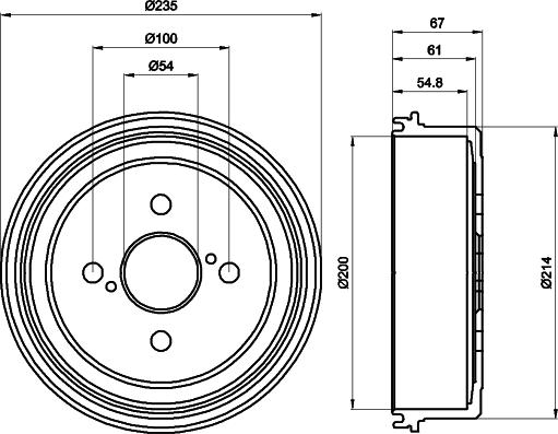 HELLA 8DT 355 302-161 - Тормозной барабан autospares.lv