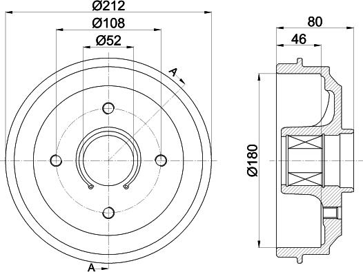 HELLA 8DT 355 302-811 - Тормозной барабан autospares.lv