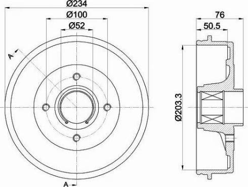 HELLA 8DT 355 302-831 - Тормозной барабан autospares.lv