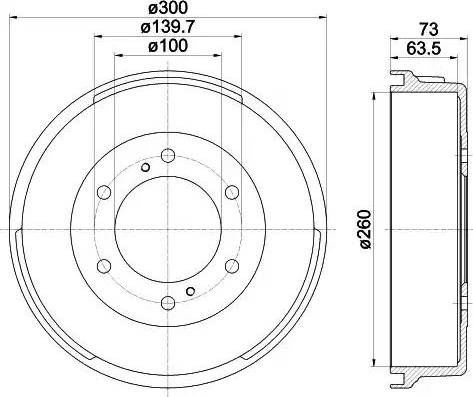 HELLA 8DT 355 302-361 - Тормозной барабан autospares.lv